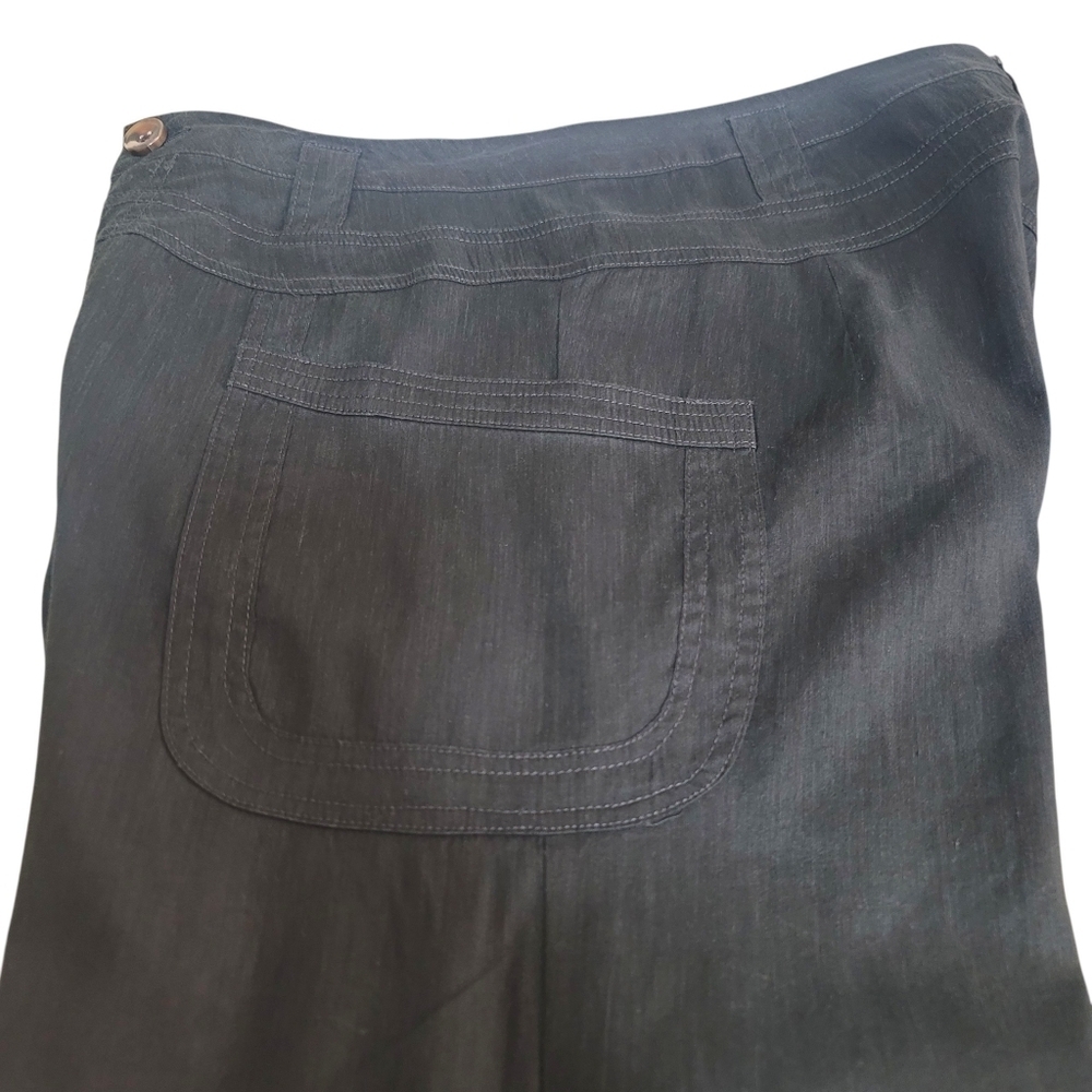 By Anthropologie High-Waist, Wide-Leg Black Linen Blend Pants, 31, Office, Boho - Picture 9 of 11